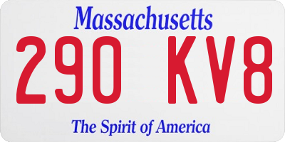 MA license plate 290KV8