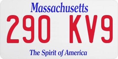 MA license plate 290KV9