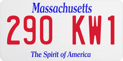 MA license plate 290KW1