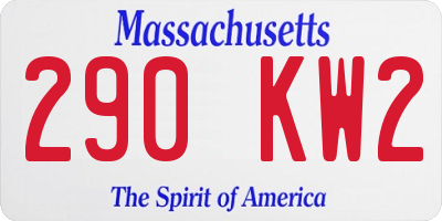 MA license plate 290KW2