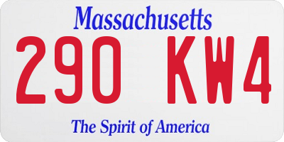 MA license plate 290KW4