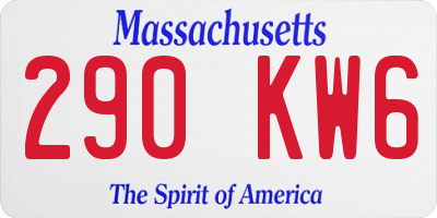 MA license plate 290KW6