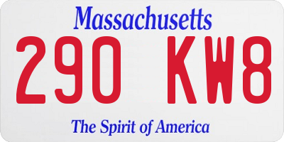 MA license plate 290KW8