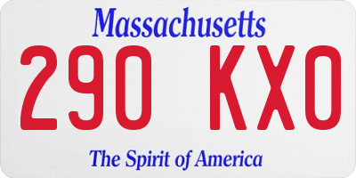 MA license plate 290KX0