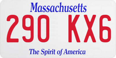 MA license plate 290KX6