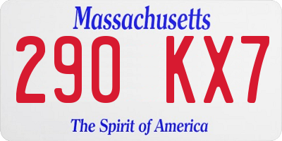 MA license plate 290KX7