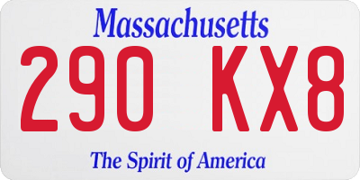 MA license plate 290KX8
