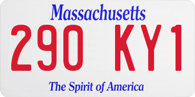 MA license plate 290KY1