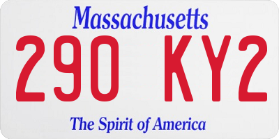 MA license plate 290KY2