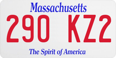 MA license plate 290KZ2