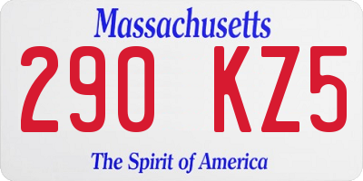 MA license plate 290KZ5