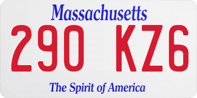 MA license plate 290KZ6