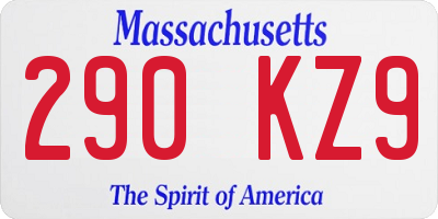 MA license plate 290KZ9