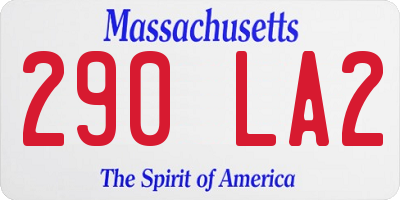 MA license plate 290LA2