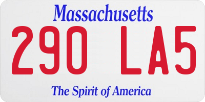 MA license plate 290LA5