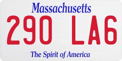 MA license plate 290LA6