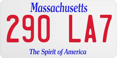 MA license plate 290LA7