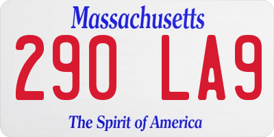 MA license plate 290LA9