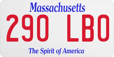 MA license plate 290LB0