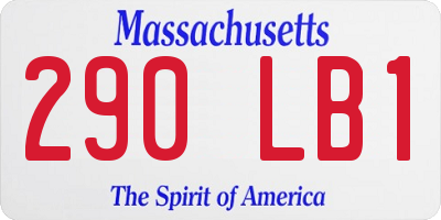 MA license plate 290LB1