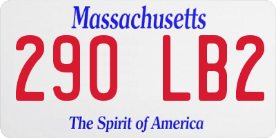 MA license plate 290LB2