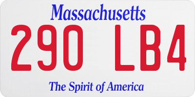 MA license plate 290LB4