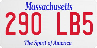 MA license plate 290LB5