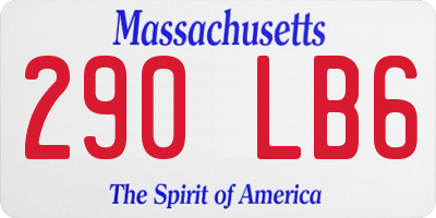MA license plate 290LB6