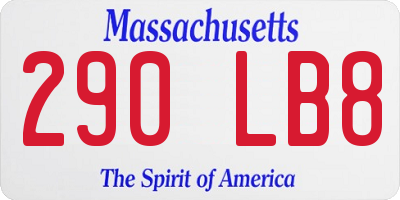 MA license plate 290LB8