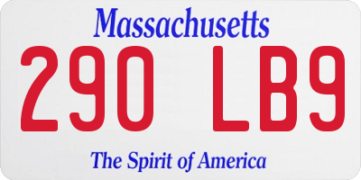 MA license plate 290LB9