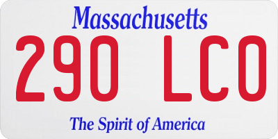 MA license plate 290LC0