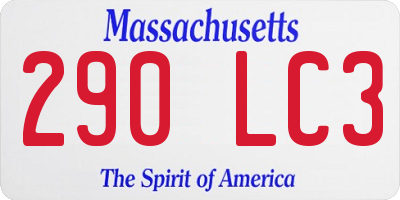 MA license plate 290LC3