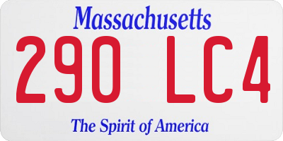 MA license plate 290LC4