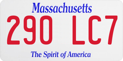 MA license plate 290LC7