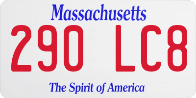 MA license plate 290LC8