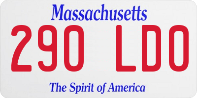 MA license plate 290LD0