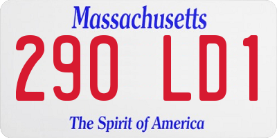 MA license plate 290LD1