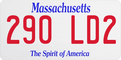 MA license plate 290LD2