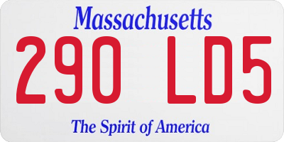MA license plate 290LD5