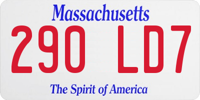 MA license plate 290LD7