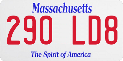MA license plate 290LD8