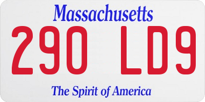 MA license plate 290LD9