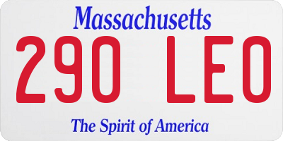 MA license plate 290LE0