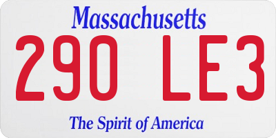 MA license plate 290LE3