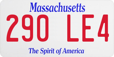 MA license plate 290LE4