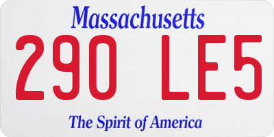 MA license plate 290LE5