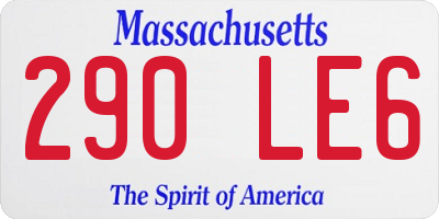 MA license plate 290LE6