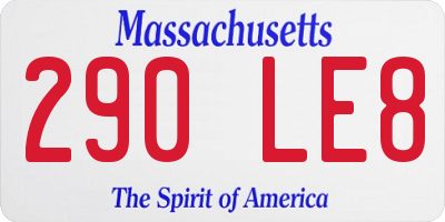 MA license plate 290LE8