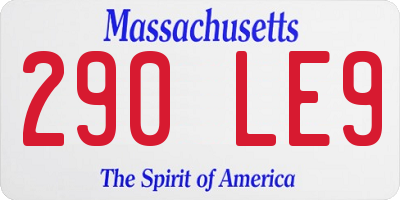 MA license plate 290LE9