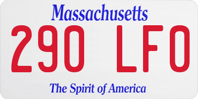 MA license plate 290LF0